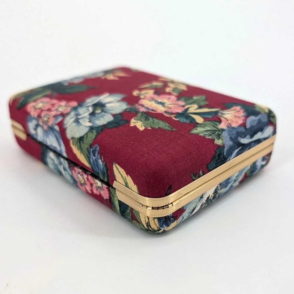 Vintage Floral Tapestry Jewelry Travel Case Mirror Cottagecore Organizer Bag
